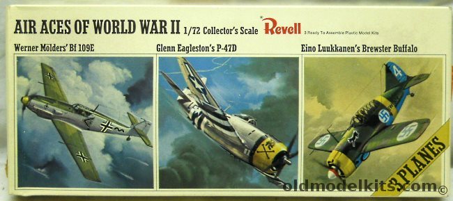 Revell 1/72 Air Aces of WWII  Luukkanens Buffalo / Eaglestons P-47D / Molders Bf-109E, H684-100 plastic model kit